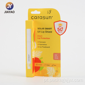 Cartão blister de proteção UV para proteção labial